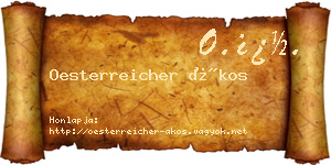 Oesterreicher Ákos névjegykártya